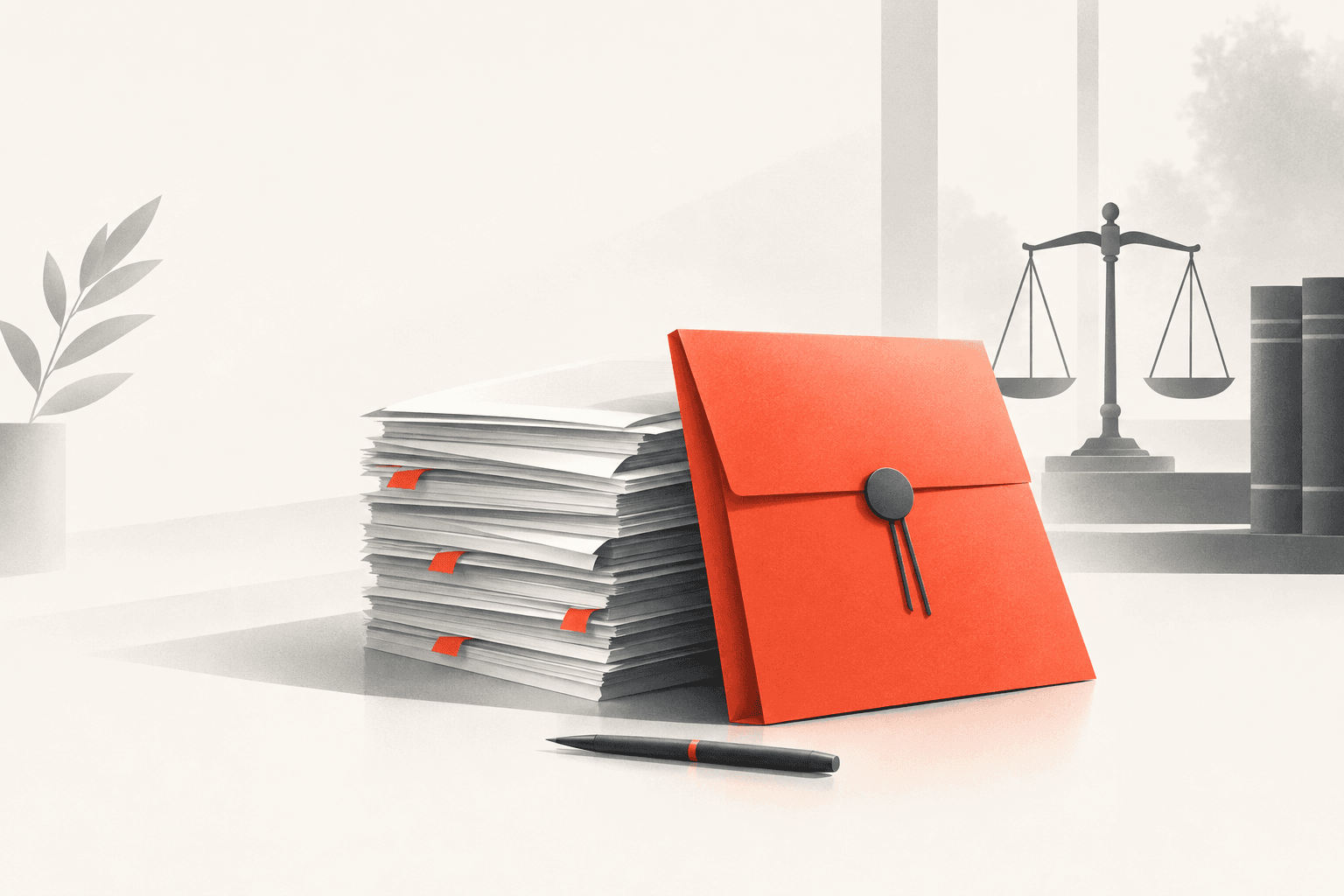 Docket stack and a sealed folder
