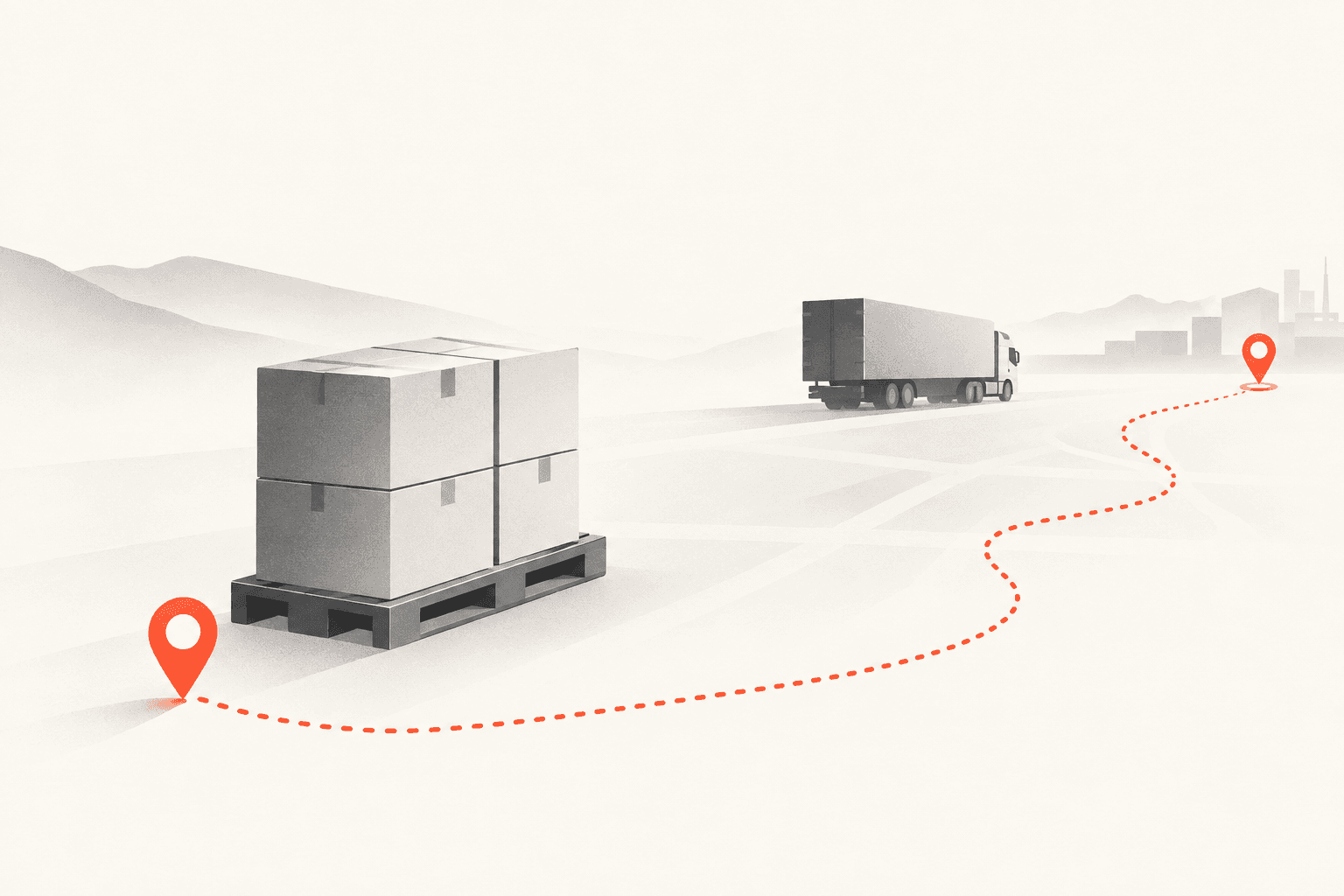 Pallet and a dotted route line